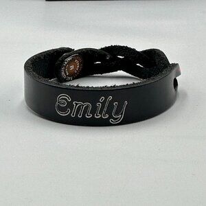 3/$30 Leather Treaty Disney Mickey Mouse Leather Bracelet Black Personalized